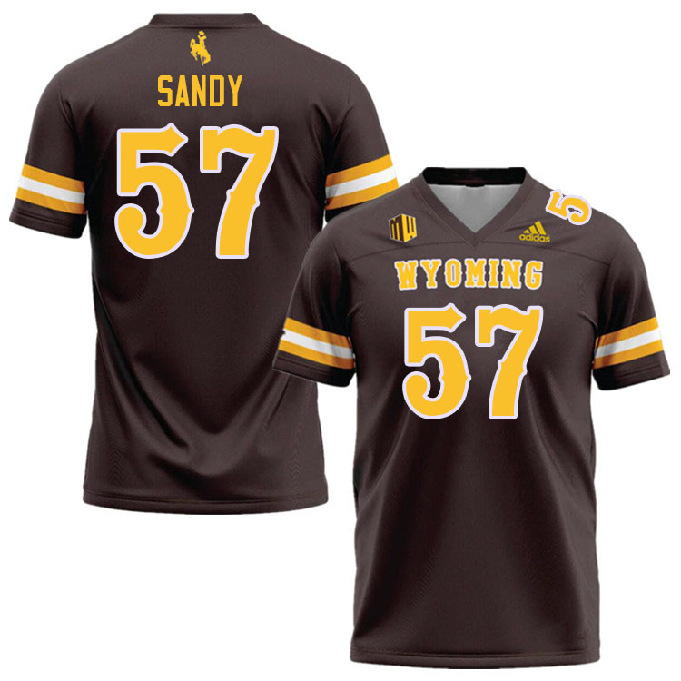 Wyoming Cowboys #57 Luke Sandy College Football Jerseys Stitched Sale-Brown